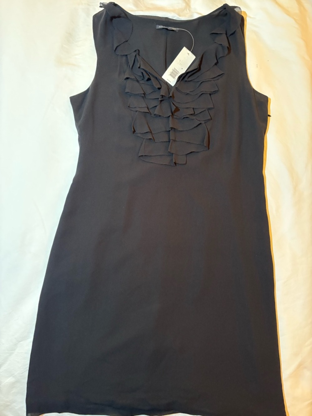 Banana Republic- Sleeveless Ruffle Front Dress - Black